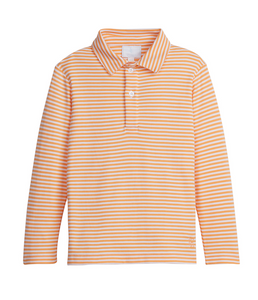 Long Sleeve Stripe Polo - Orange