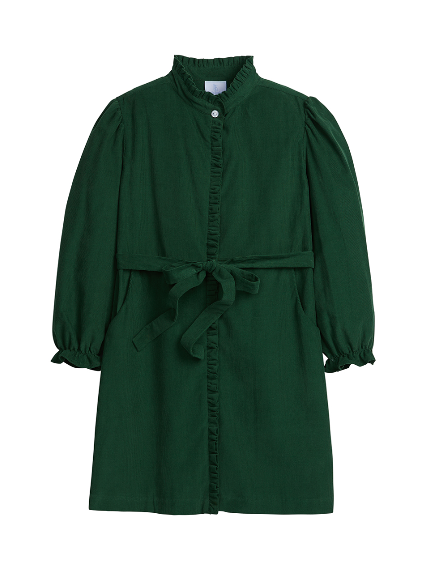 Allie Dress - Hunter Green Corduroy