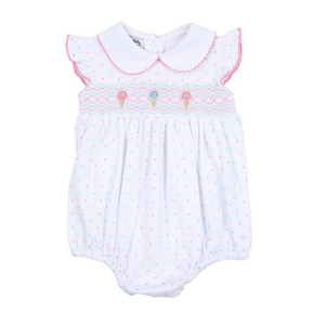 Ice Cream Classics Smocked Collared Flutters Bubble Pink