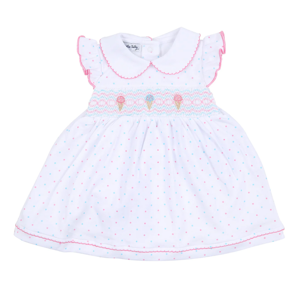 Ice Cream Classics Smocked Collared Flutters Toddler Dress