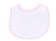 Baby Joy Embroidered Bib- Light Blue or Pink
