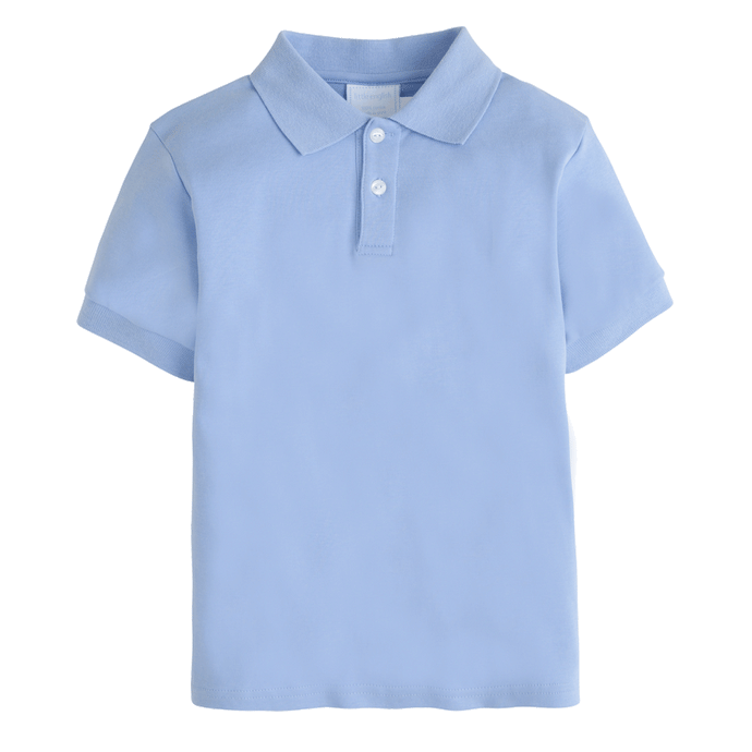 Short Sleeve Solid Polo- Light Blue