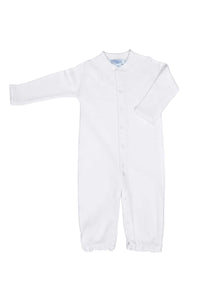 white bubble converter gown- white picot trim