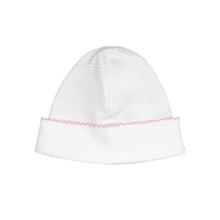 White Bubble Hat with Trim