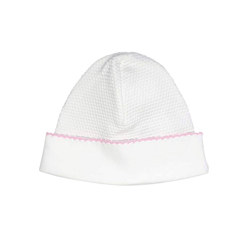 White Bubble Hat with Trim