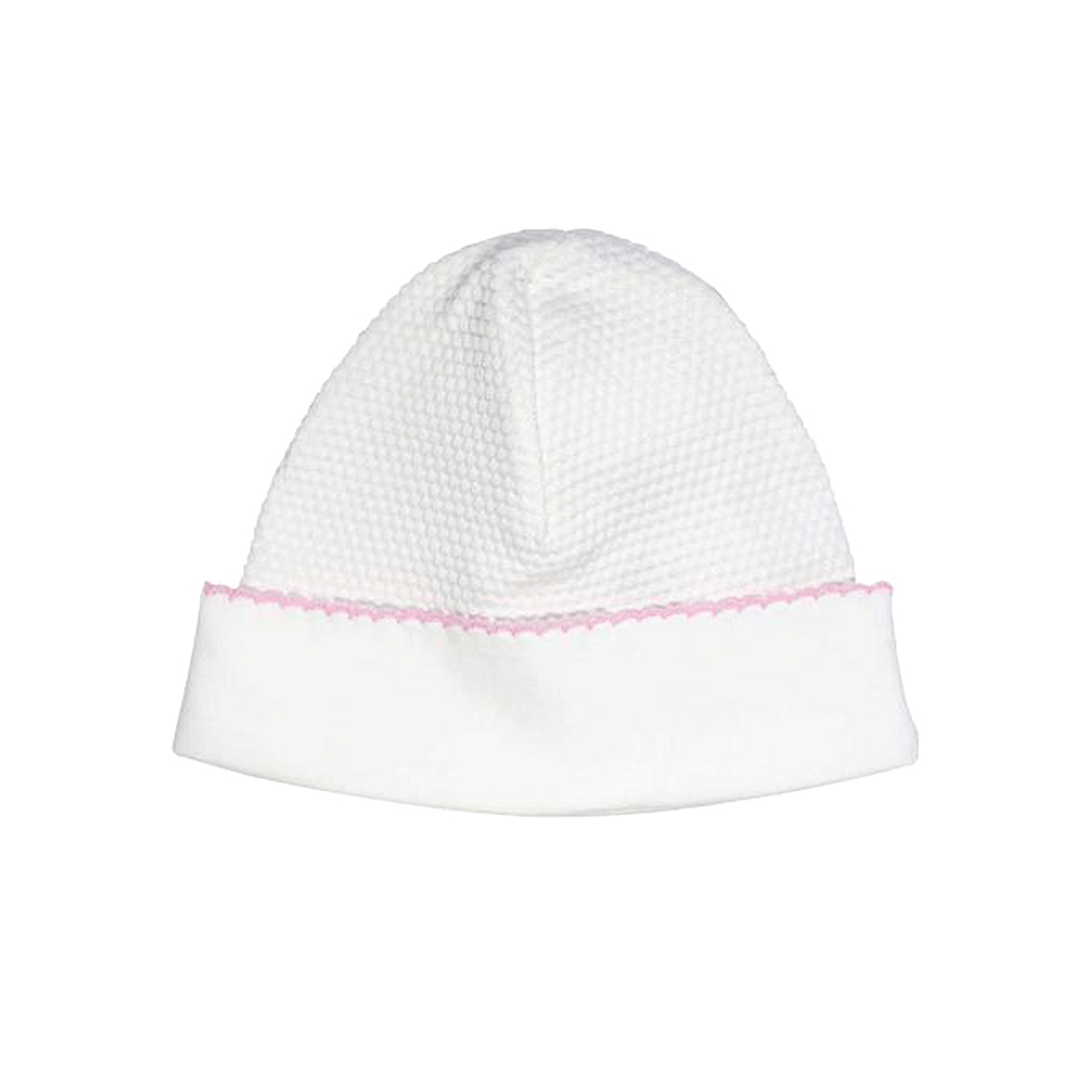 White Bubble Hat with Trim