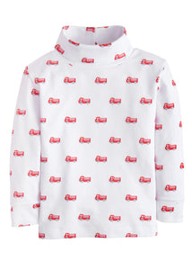 Printed Turtleneck- Fire trucks