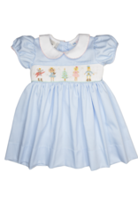 Nutcracker Smocked Dress in Light Blue