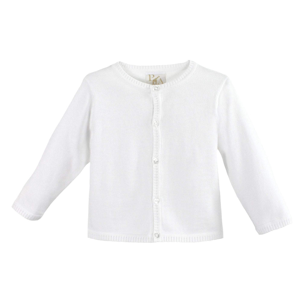 White Toddler Classic Cardigan