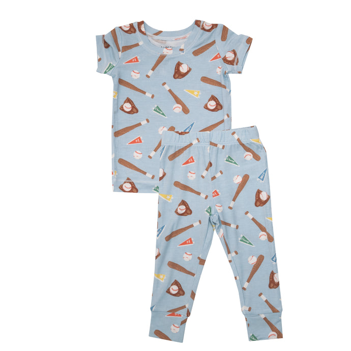 Baseball Short Sleeve PJ Set