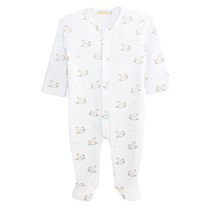 Cute Rocking Horse Blue Footie