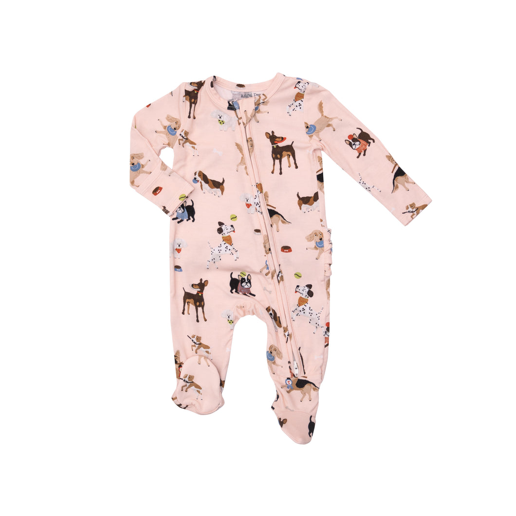 Pink Doggy Daycare 2-Way Zipper Footie