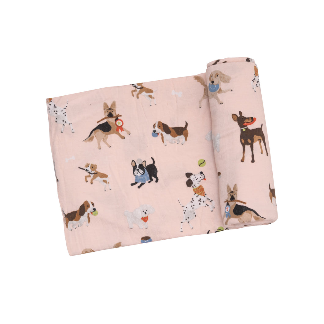 Pink Doggy Daycare Swaddle Blanket