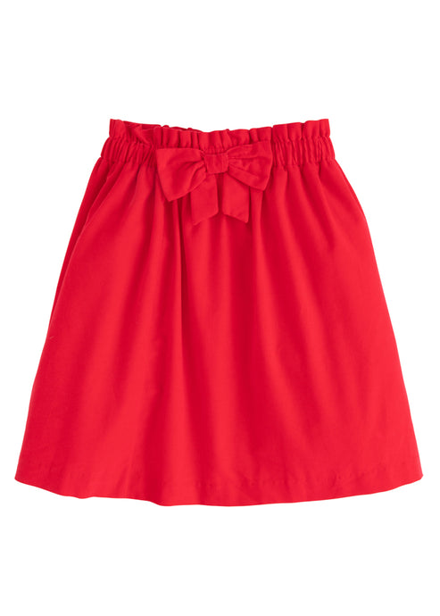 Paperbag Bow Skirt Red Corduroy